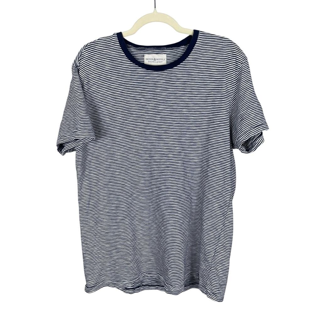 Denim & Supply Ralph Lauren Cotton Striped T-Shirt Top Nautical Coastal Sz Large